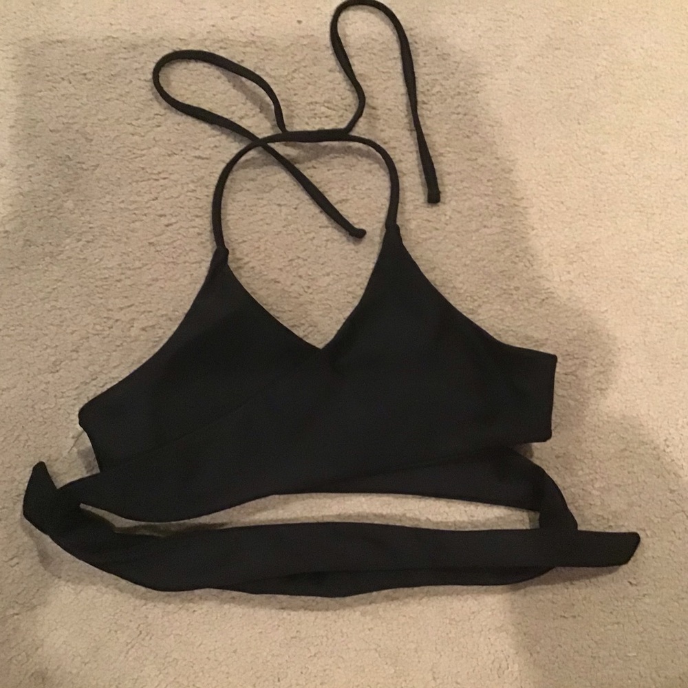 shein black bikini wrap top
